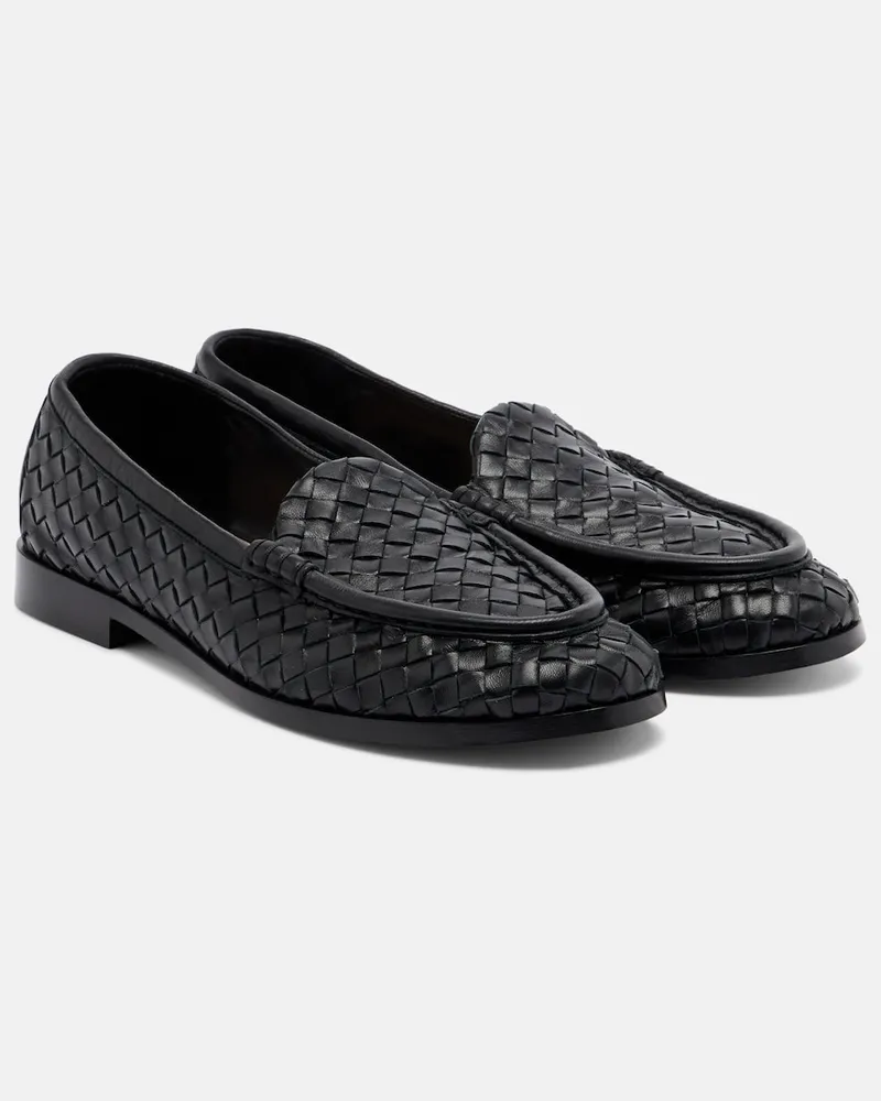 Bottega Veneta Mocassini Silenzio Intrecciato in pelle Nero