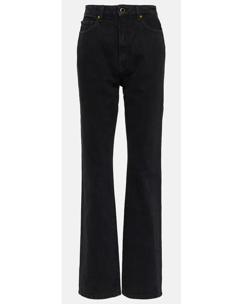 KHAITE Jeans regular Danielle a vita alta Nero