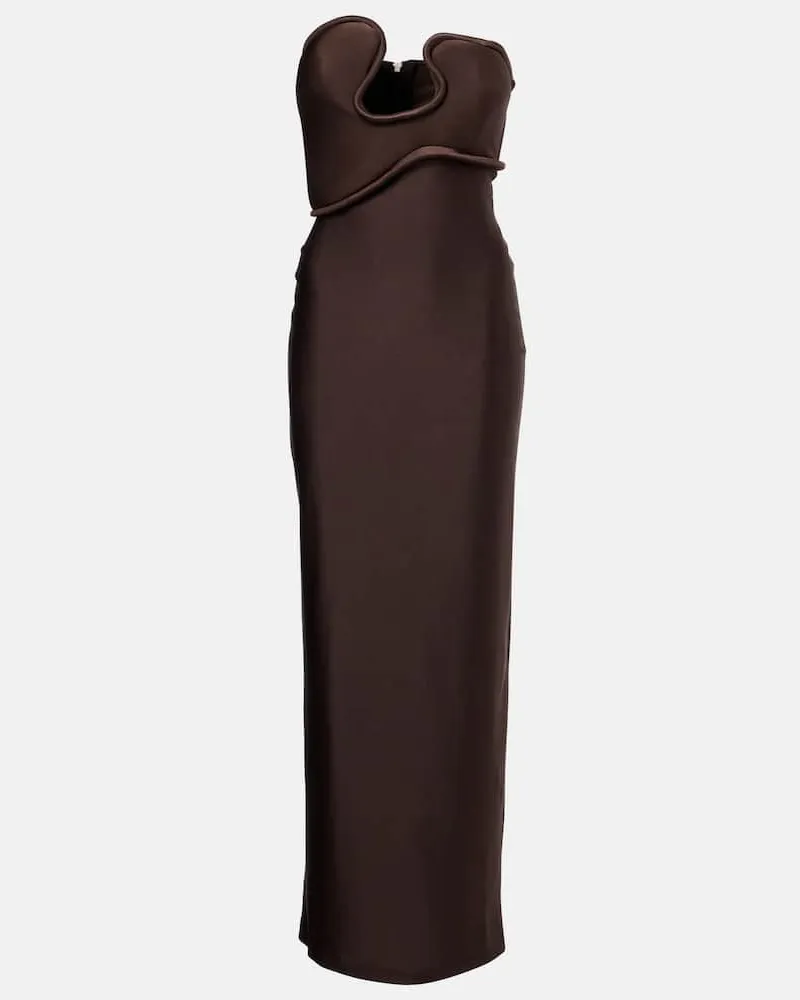 Adriana Degreas Abito lungo Waves Marrone