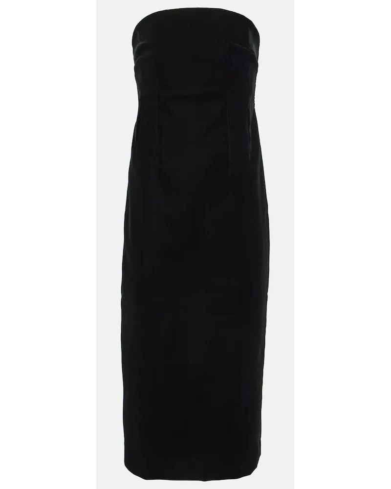 WARDROBE.NYC Abito midi in velluto senza spalline Nero