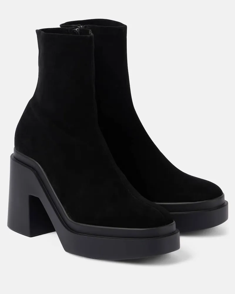 Robert Clergerie Stivaletti Nina in suede con platform Nero