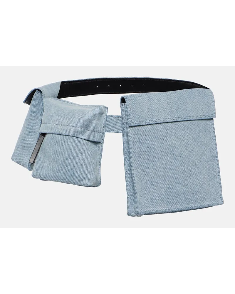 ATTICO Marsupio in denim con pelle Blu