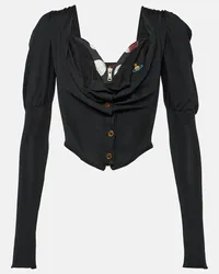 Vivienne Westwood Top in lana e seta Nero