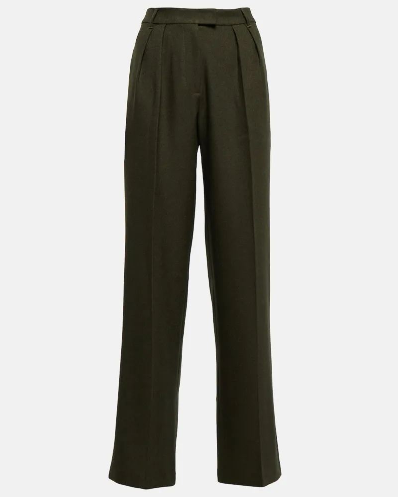 Aya Muse Pantaloni Ori a gamba larga e vita alta Verde