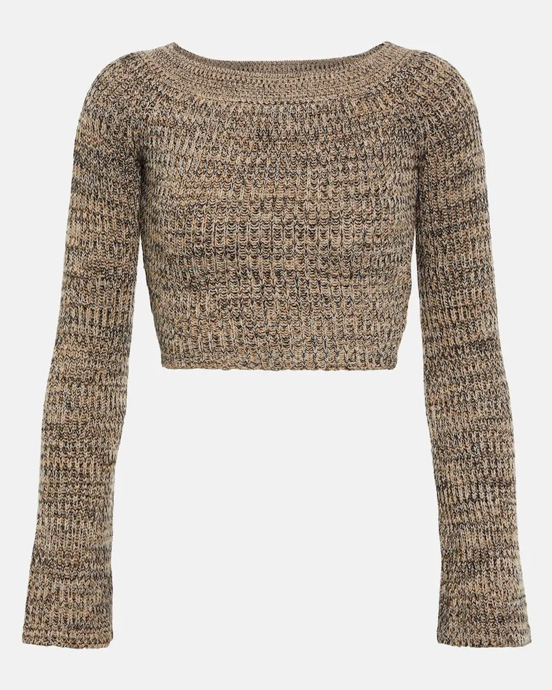 Chloé ChloÃ© Pullover cropped in misto cashmere Multicolore