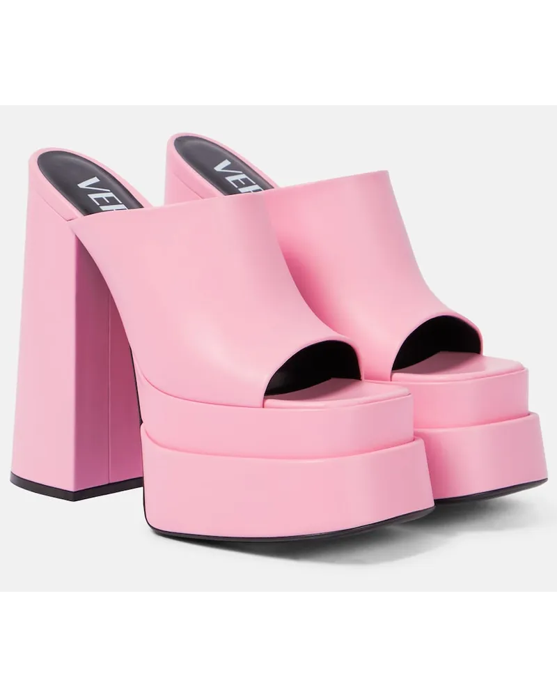 Versace Sandali in pelle con plateau Rosa