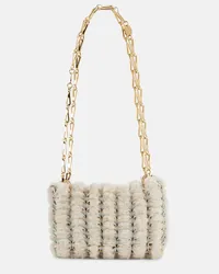 Paco Rabanne Borsa a spalla Iconic 1969 in shearling Bianco