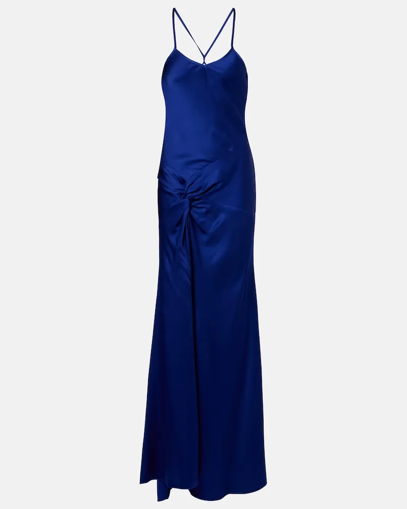 Victoria Beckham Abito lungo in crÃªpe satin Blu