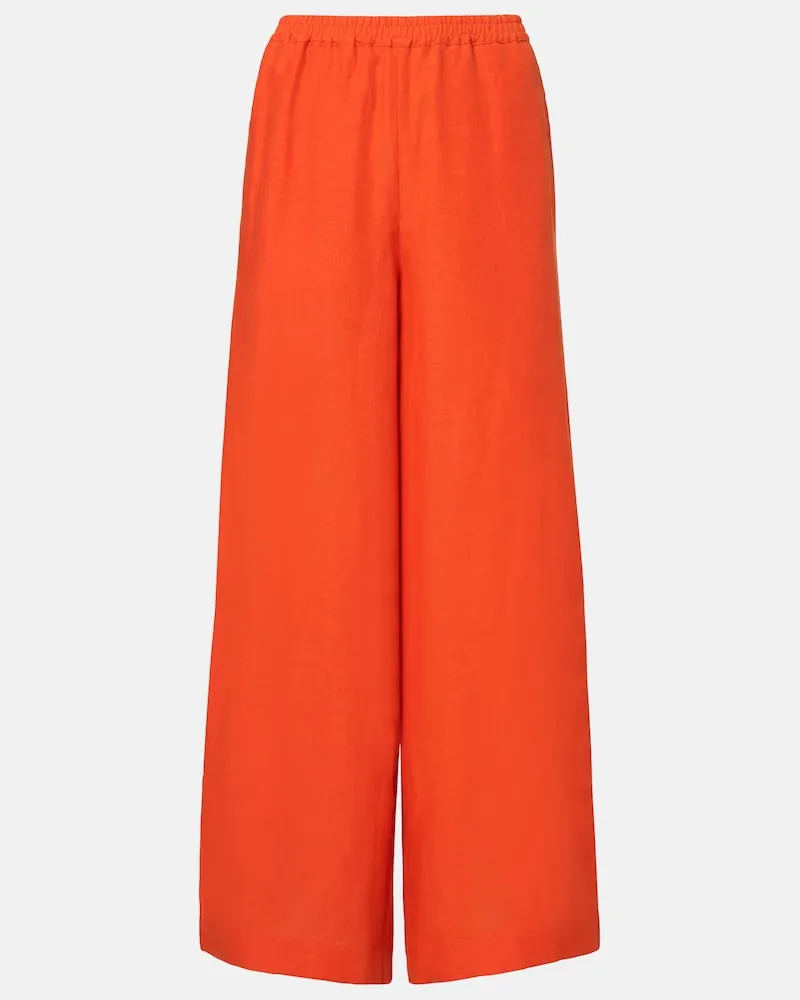 Eres Pantaloni Select a gamba larga in lino Arancione