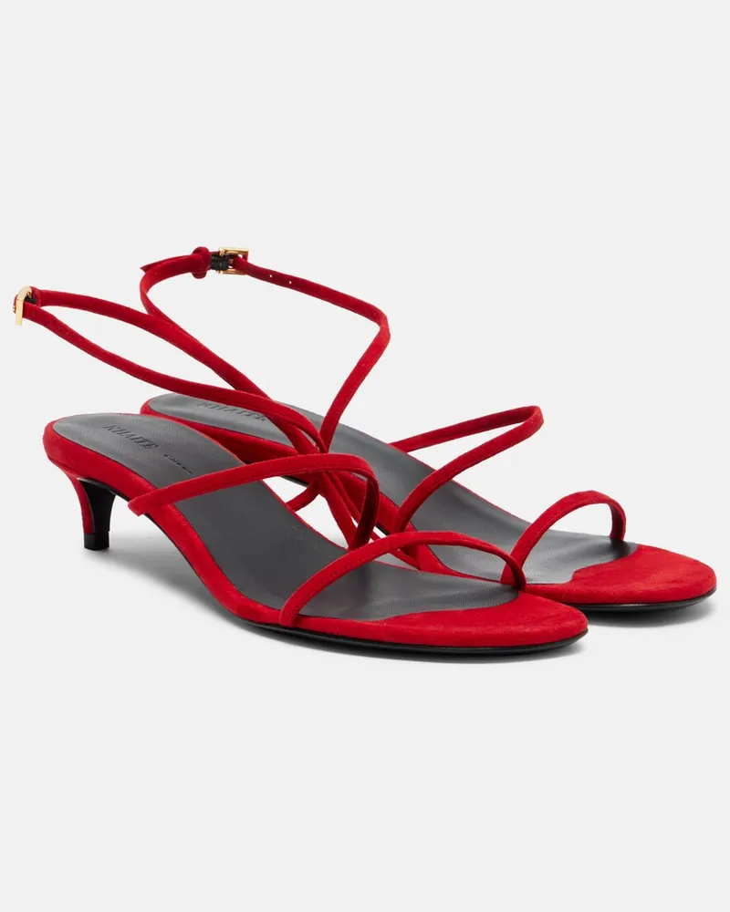 KHAITE Sandali Loop 35 in suede Rosso
