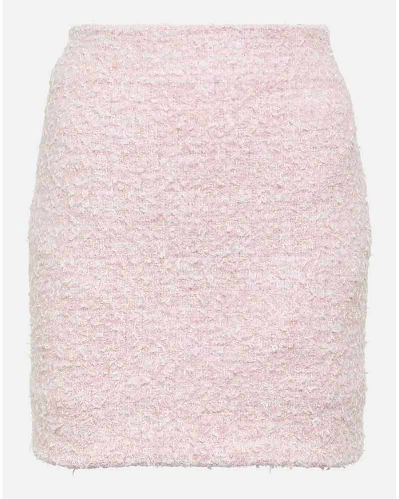 Balenciaga Minigonna in tweed di misto cotone Rosa