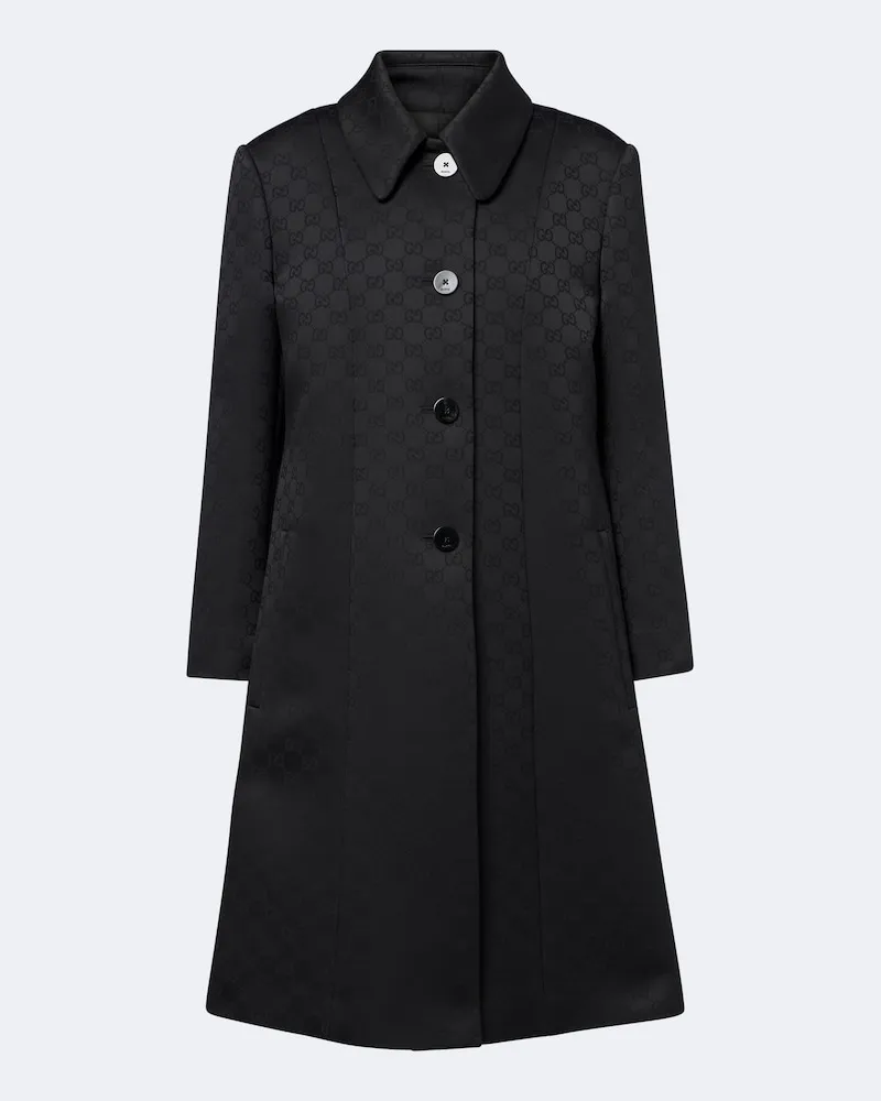 Gucci Cappotto Interlocking G in jacquard Nero