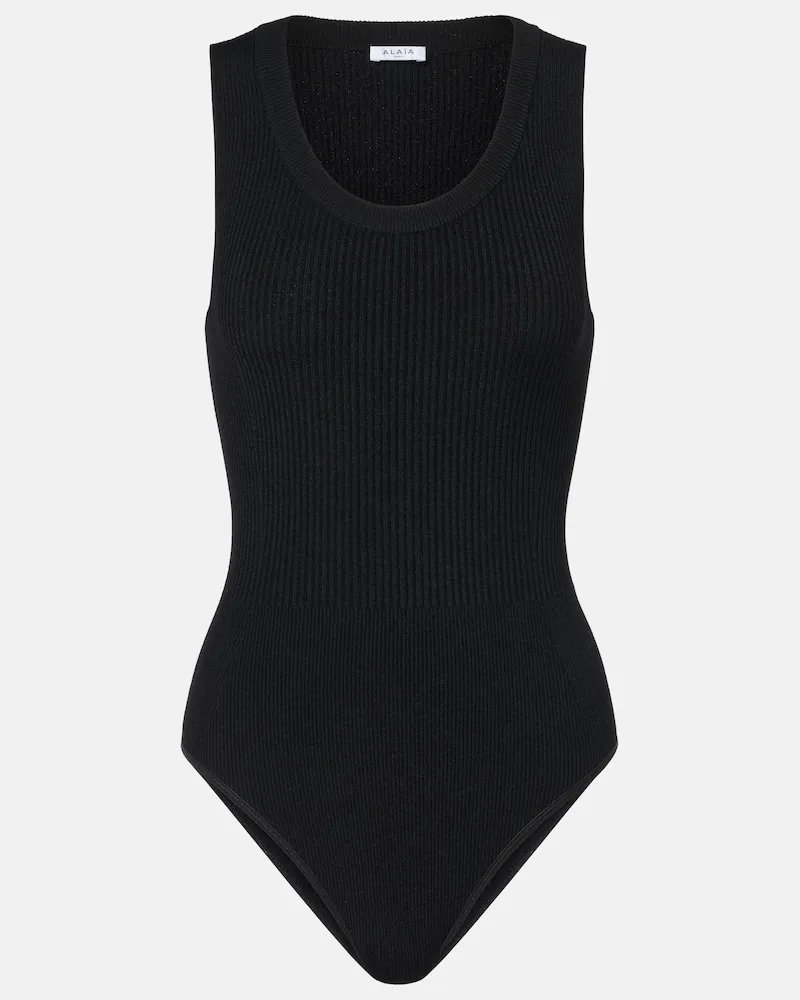 Alaïa Alaïa Body in maglia a coste Nero