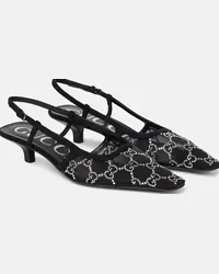 Gucci Pumps slingback Gucci Demi con cristalli Nero