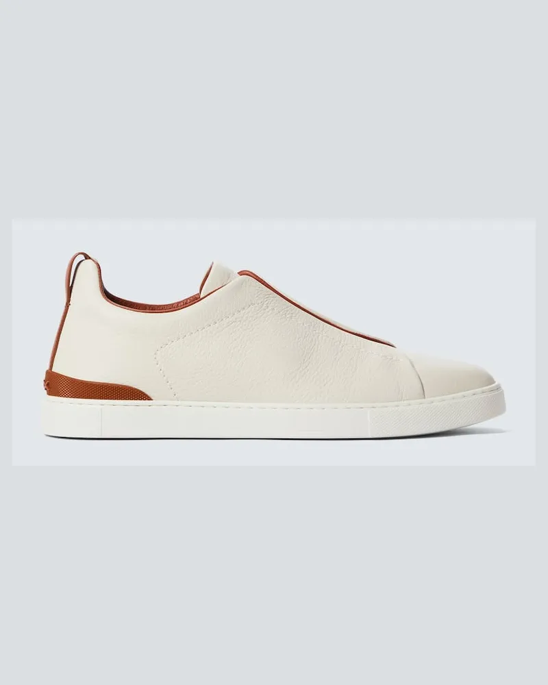 Ermenegildo Zegna Sneakers Triple Stitch in pelle Bianco