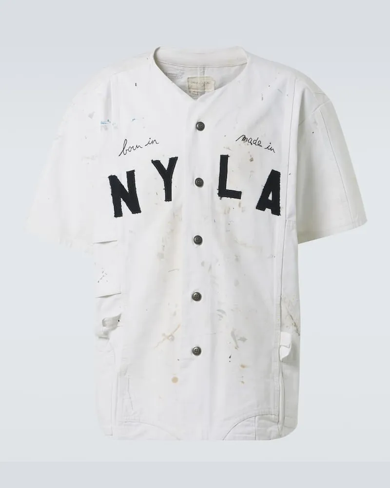Greg Lauren Camicia Painter in cotone Beige