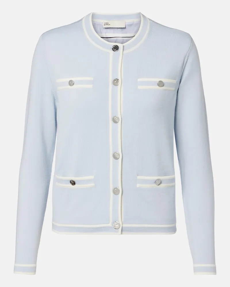 Tory Burch Cardigan Kendra in lana Blu