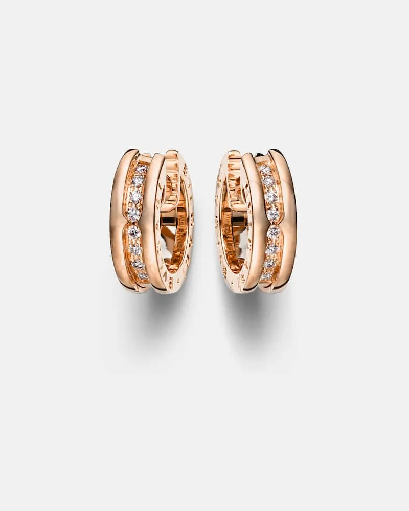 Bulgari Orecchini B.zero1 in oro rosa 18kt con diamanti Oro