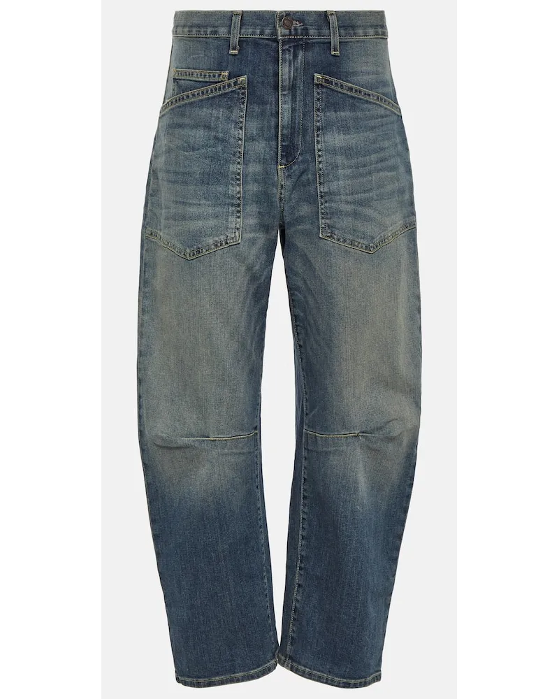 Nili Lotan Jeans Shon a vita alta e gamba larga Blu
