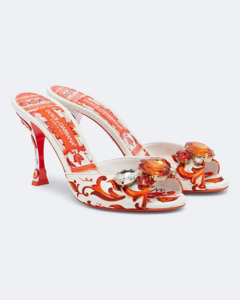 Dolce & Gabbana Mules Majolica in broccato Multicolore