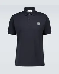 Stone Island Polo Compass in piqué di cotone Blu