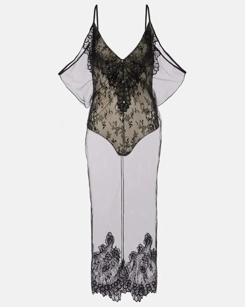 ATTICO Body in pizzo Nero