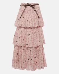 Zimmermann Gonna midi Ottie con stampa floreale Rosa