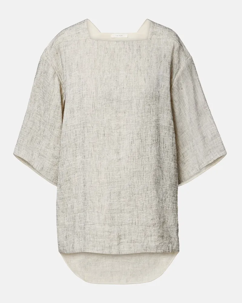 The Row Top Hamza in lino e seta Bianco