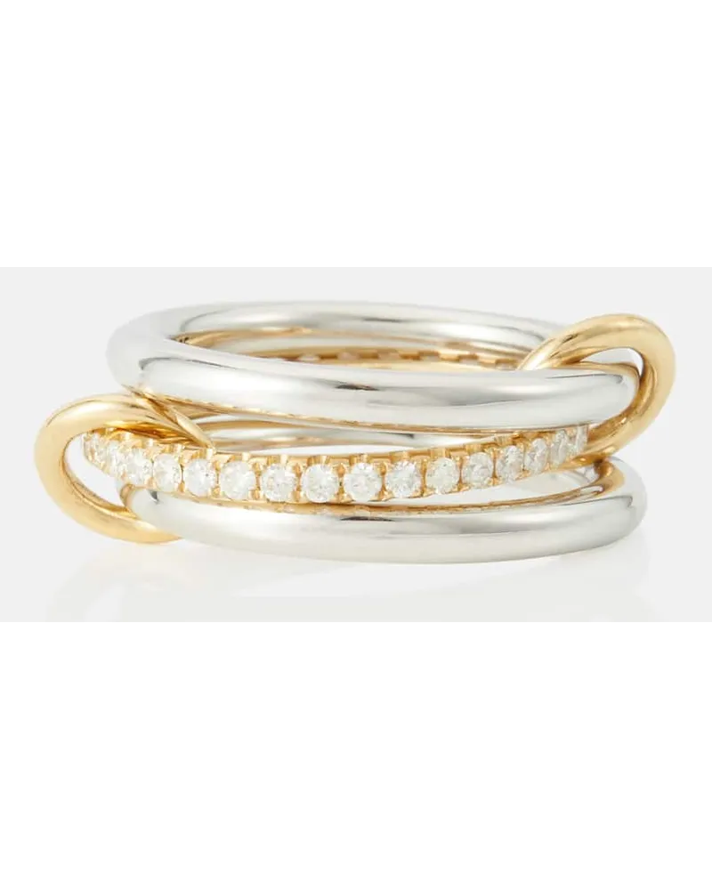 Spinelli Kilcollin Anello Libra in oro 18 kt e argento sterling con diamanti Multicolore
