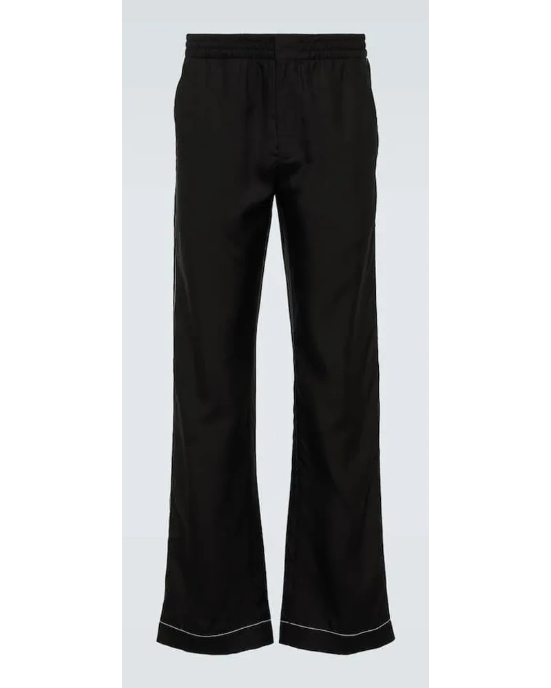 Prada Pantaloni in seta Nero