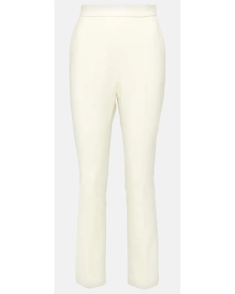 Max Mara Pantaloni slim Nepeta in misto lana Bianco