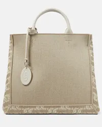 TOD'S Borsa Medium in canvas jacquard Neutro