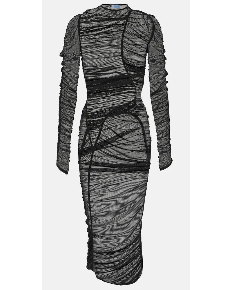 Thierry Mugler Abito midi in mesh Nero