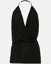 Rick Owens Top in misto cupro Nero