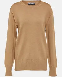 Dolce & Gabbana Pullover in lana vergine Beige