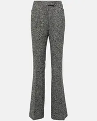 Tom Ford Pantaloni flared in tweed di misto lana Grigio