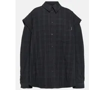 Balenciaga Camicia oversize in cotone a quadri Grigio