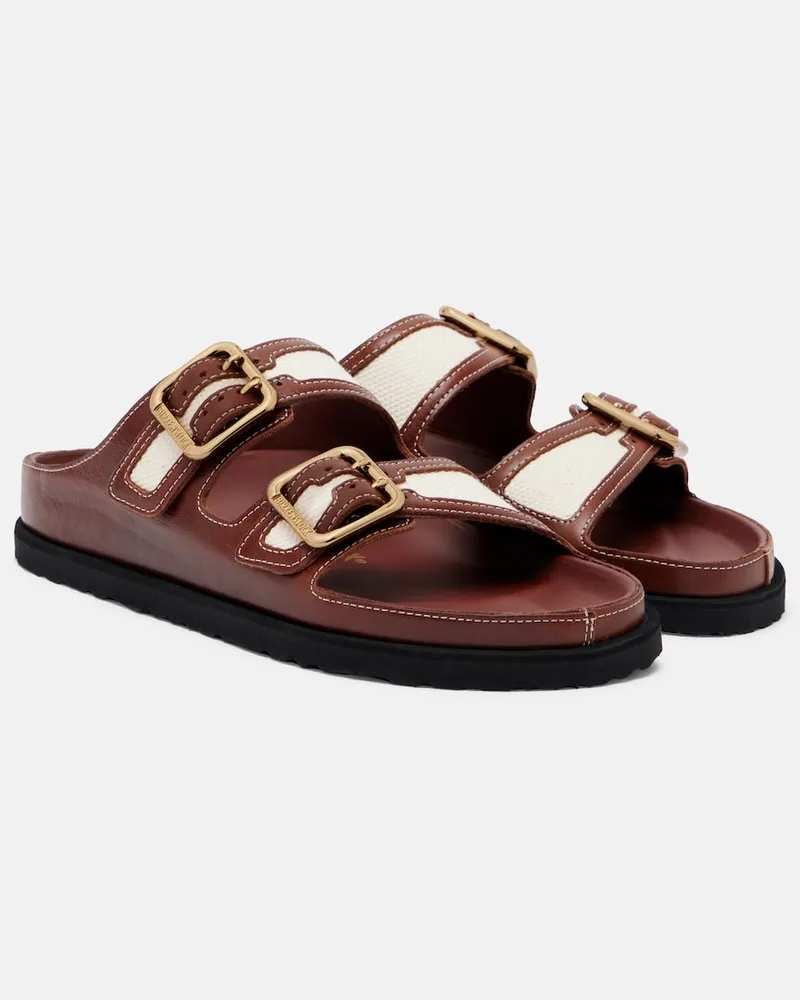 Birkenstock Sandali Arizona con pelle Marrone