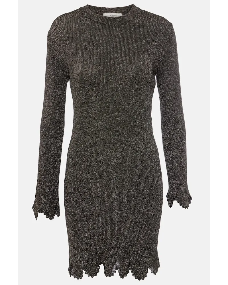 Chloé ChloÃ© Abito corto in maglia lamÃ Nero