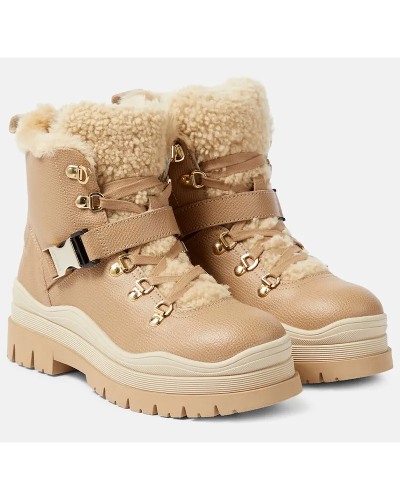 Bogner Stivaletti Arosa in pelle e shearling Marrone