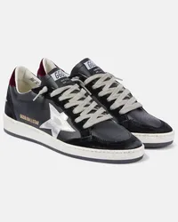 Golden Goose Sneakers Ball Star in pelle e velluto Nero