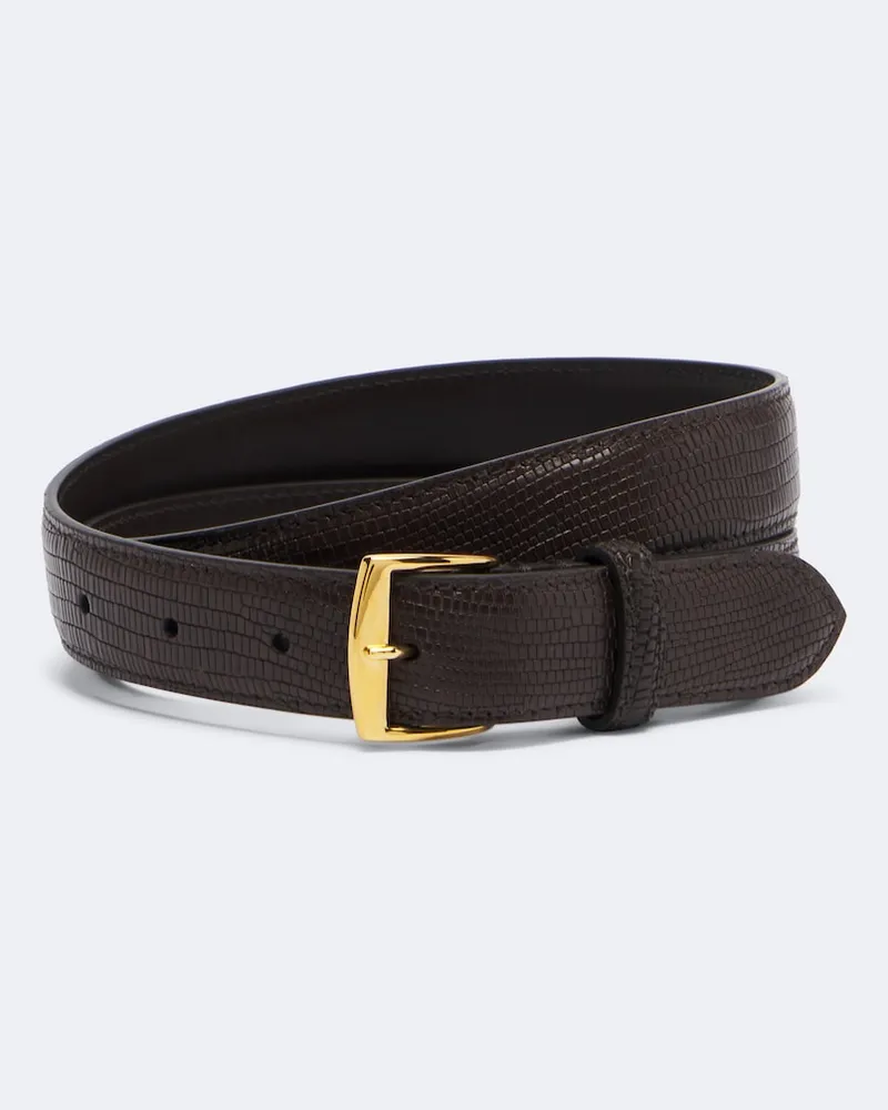 Nili Lotan Cintura in pelle stampata Marrone