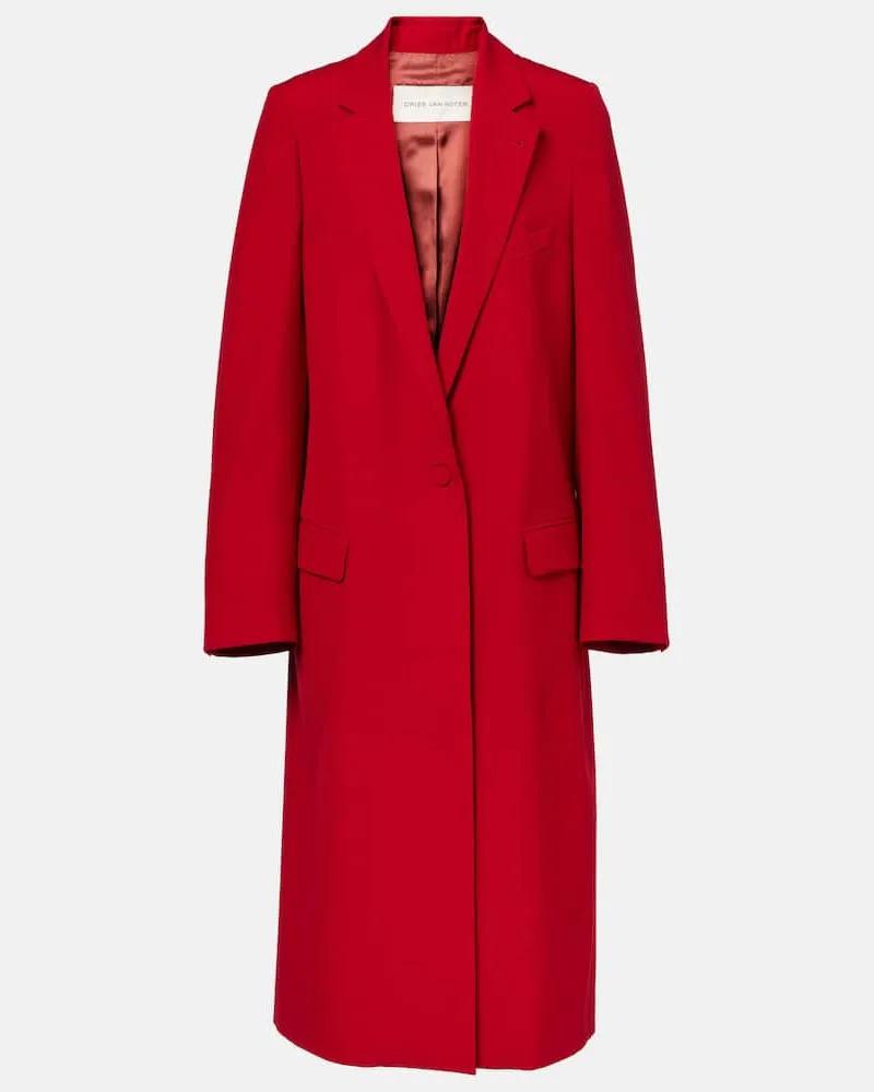 Dries van Noten Cappotto in lana Rosso