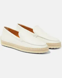 TOD'S Mocassini in pelle con rafia Bianco