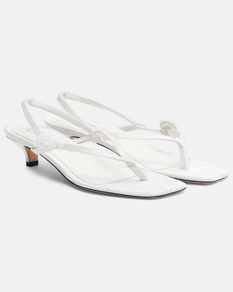 Totême Sandali slingback in raso con applicazioni Bianco