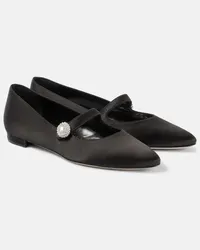 Manolo Blahnik Ballerine Marijana in raso Nero