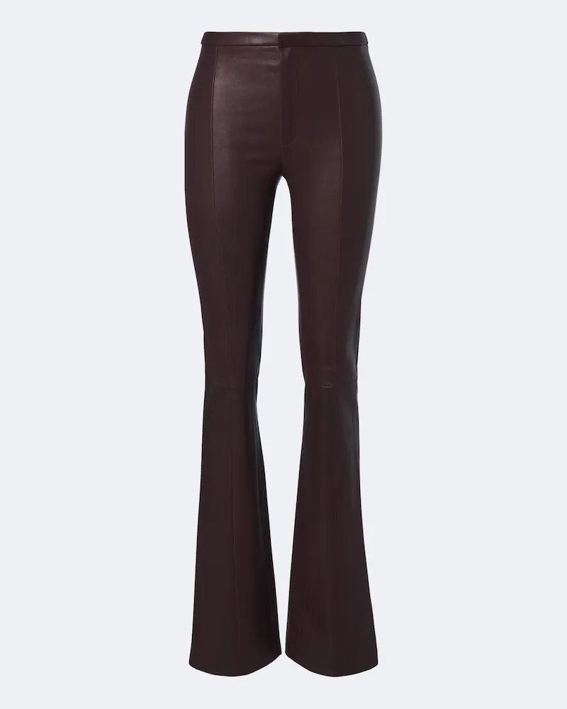 Stouls Pantaloni flared Icham in pelle Borgogna