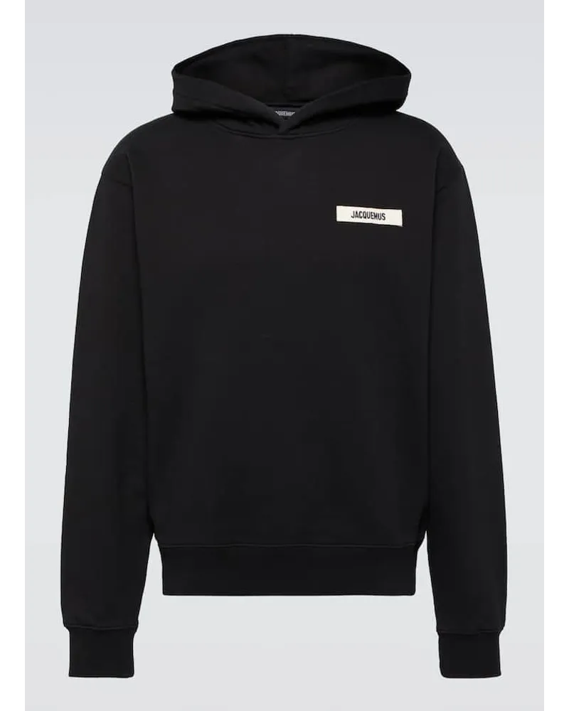 Jacquemus Felpa Gros Grain in cotone con cappuccio Nero