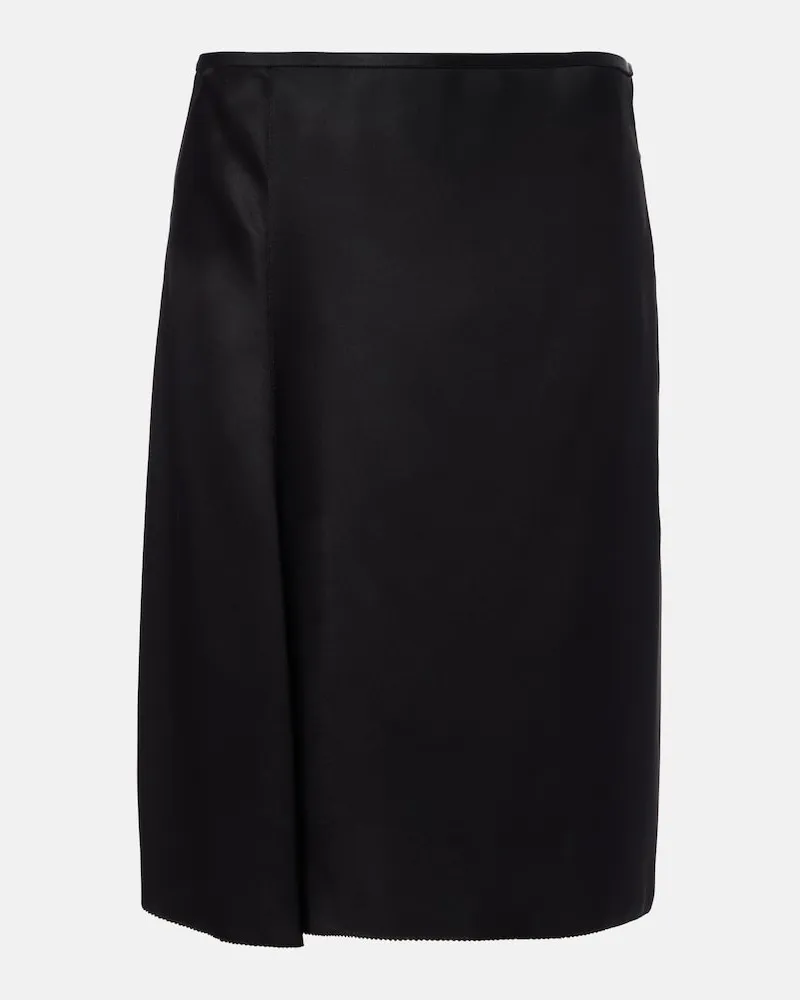 Gucci Gonna a portafoglio in seta duchesse Nero