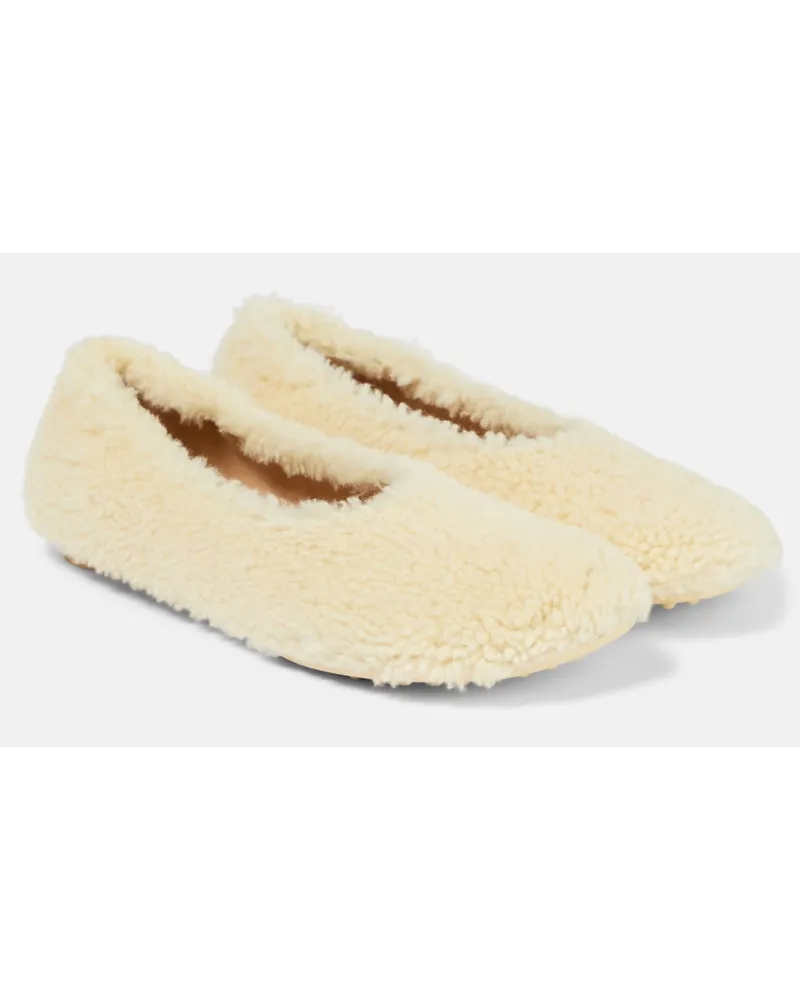 Bottega Veneta Ballerine Atomic con shearling Beige
